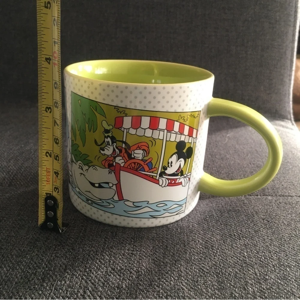 Disney Characters Mug White Lime Green 15 oz